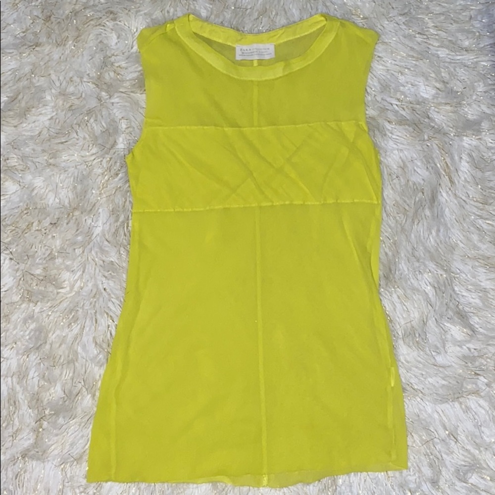 Bright green/yellow Zara basic shirt